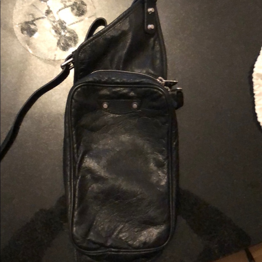 Balenciaga Black lamb skin city bag. Retail $1350.